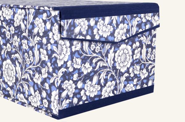 Karteikasten, Leinenkanten marineblau